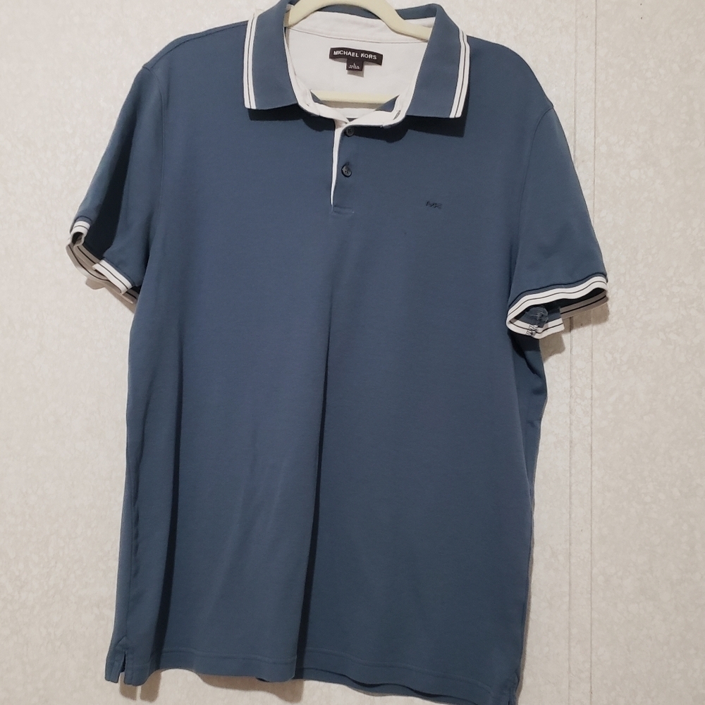 Michael Kors Blue Polo Shirt for Men...size:L